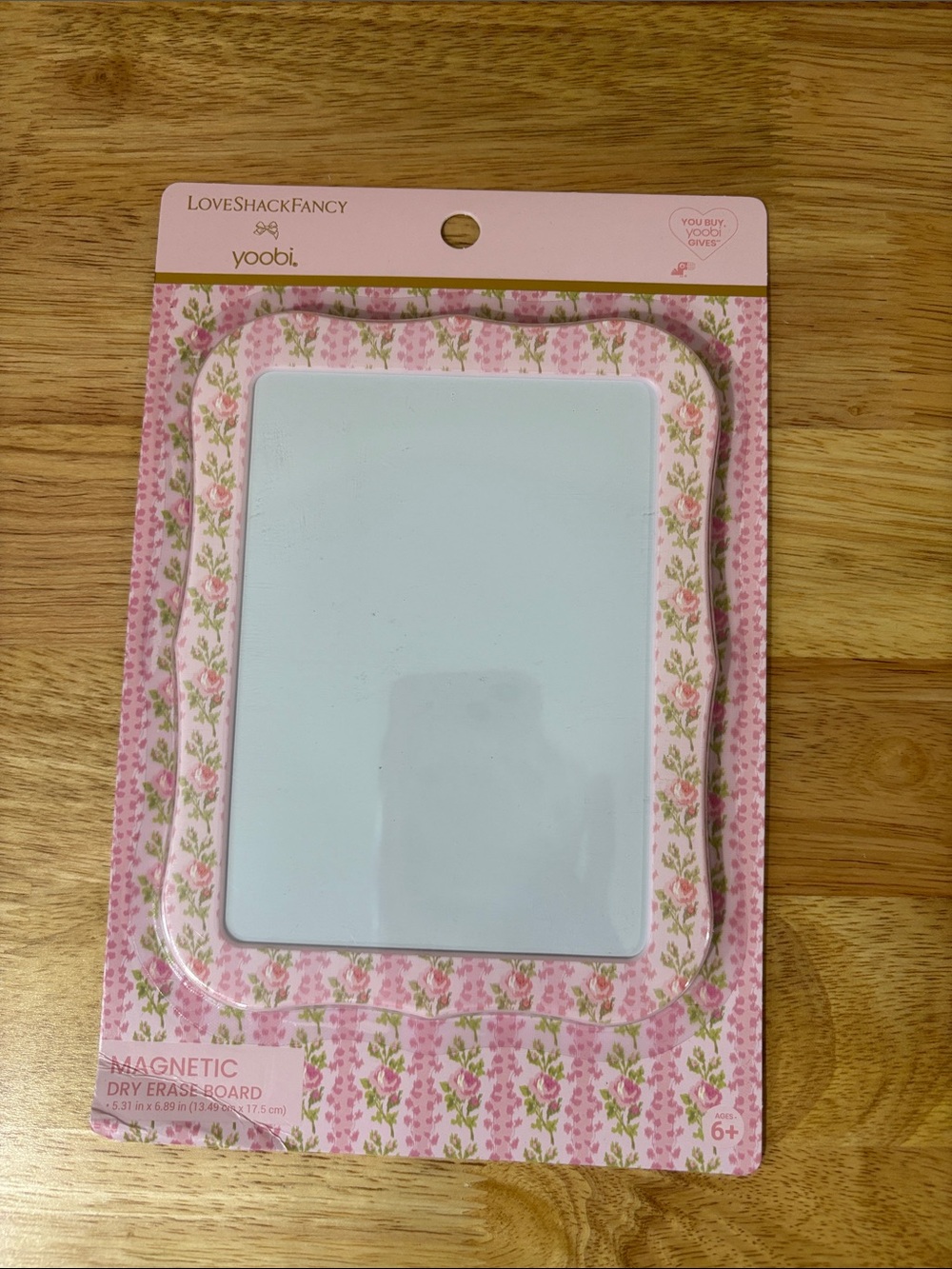 LoveShackFancy Pink Floral Magnetic Dry Erase Board